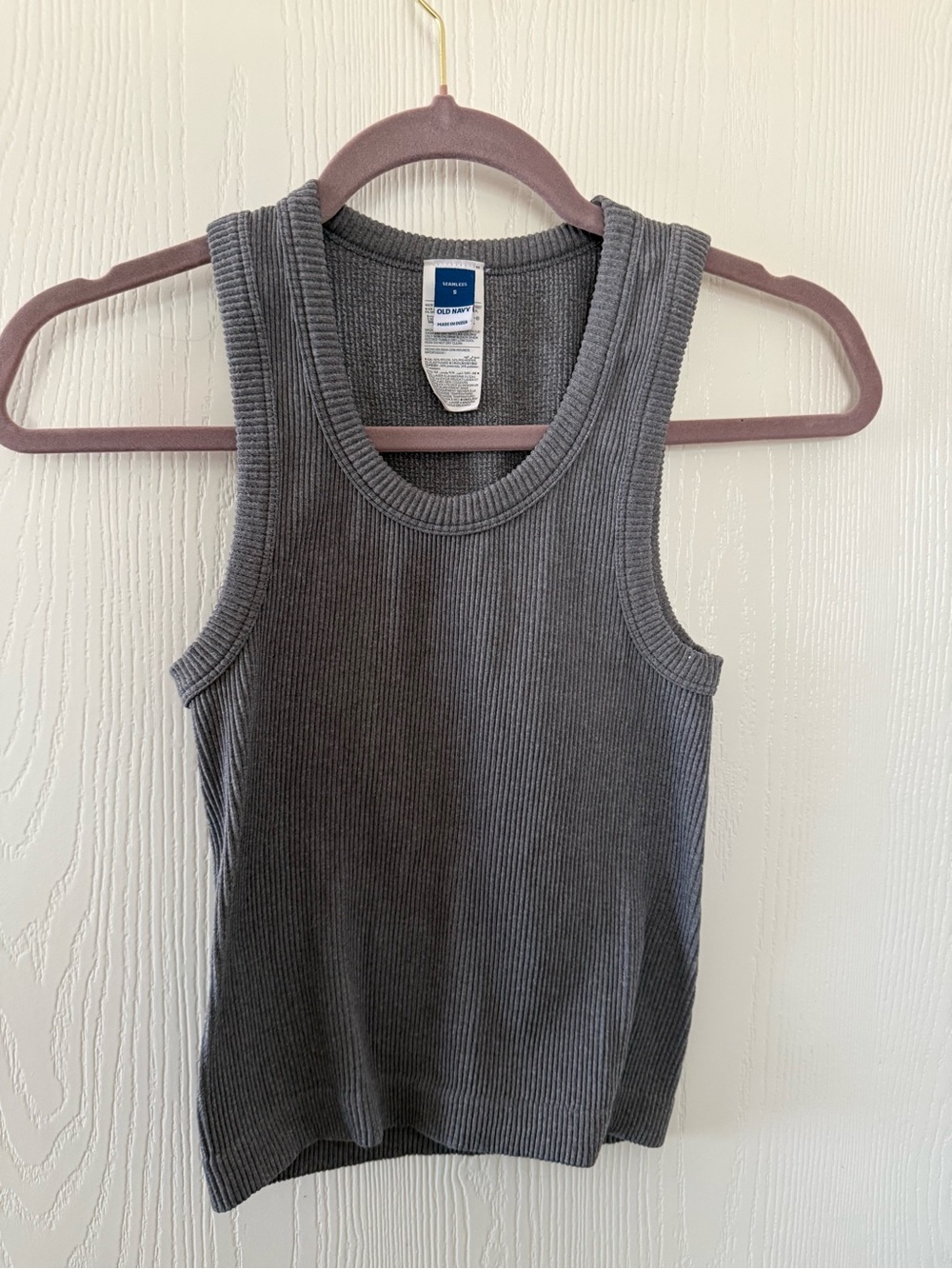 Old Navy Women's Charcoal Ribbed Tank Top - Dark Gray